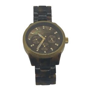 Michael Kors MK-5038 Jet Set Tortoise 37mm Quartz Women's Watch Needs Battery